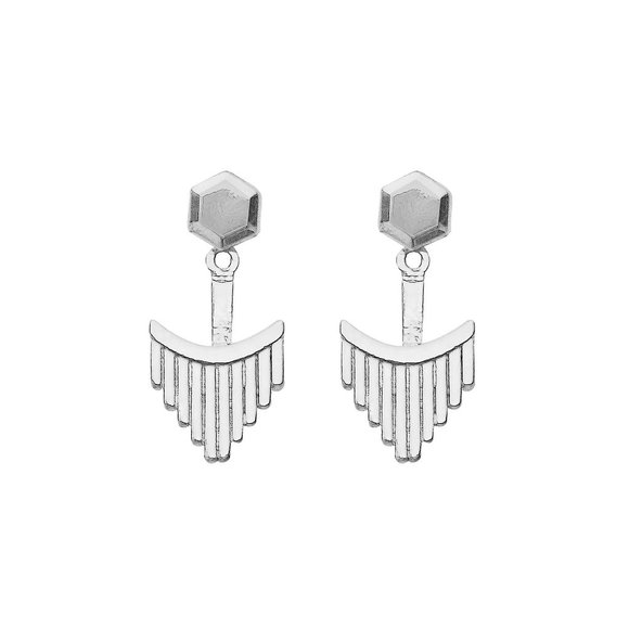 LUX Ear Jackets in Silver - Picture 2 of 3